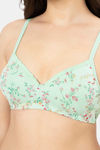 Amante Padded Non Wired Full Coverage T-Shirt Bra - Cotton Ditsy Print — thumbnail 4